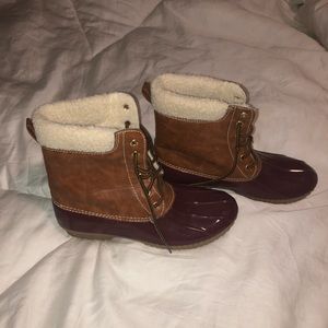 All weather lined duck boots